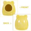Amosfun Ceramic Hamster Hideout for Dwarf Hamsters and Guinea Pigs, Yellow view 3