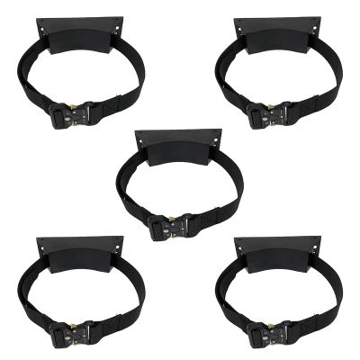 Heavy-Duty Oxygen Cylinder Holder, Wall-Mounted, Adjustable Strap (Black, 5 pcs)
