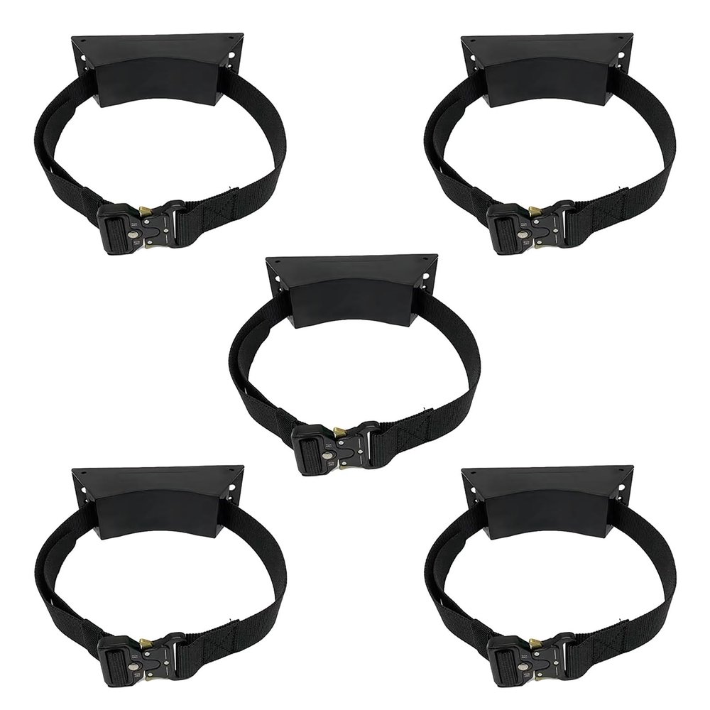 Heavy-Duty Oxygen Cylinder Holder, Wall-Mounted, Adjustable Strap (Black, 5 pcs)