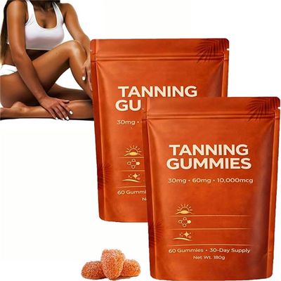 Tanning Gummies for Women, Skin Tanning Gummies, Fast Tan Without Sun, Natural Ingredients, Gentle & Moisturizing, Enhances Natural Skin Tone (2 Boxes)