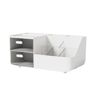 Pwshymi Makeup Organizer with 2 Drawers, Multifunctional Cosmetic Storage for Vanity, Large Capacity, Dust Protection, Multi-Tier Design