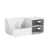 Pwshymi Makeup Organizer with 2 Drawers, Multifunctional Cosmetic Storage for Vanity, Large Capacity, Dust Protection, Multi-Tier Design view 3