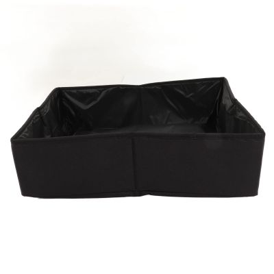 FRELEAN Foldable Waterproof Fabric Cat Litter Box, Portable Outdoor Travel, Black