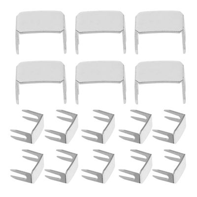 LALAFINA 20-Piece Metal Zipper Stops, Silver-Colored, with Top and Bottom Stops