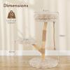 GOPLUS 90 cm Wooden Cat Tree with Jute Scratching Posts, Plush Perches and Rope, Beige view 2