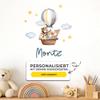 Little Deco Door Sticker, Kids' Room Wall Decal, Hot-Air Balloon Ride view 2