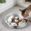Slow Feeder Bowl for Dogs, Stainless Steel Lick Mat Interactive Toy view 2
