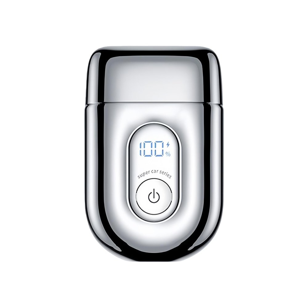 Portable Mini Electric Shaver with Digital Display, Washable, Three-Head