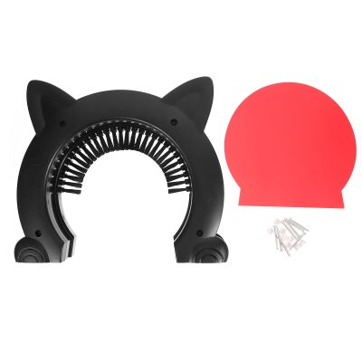 Pet Door with Brush Design, ABS, Black