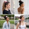 Glamoreal Pom-Pom Hair Ties, 16-Piece Set for Girls and Women, Ball Scrunchies, 5 cm, Multicolor view 4