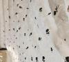 Lirzxin Tulle Curtains, 106 in Long, Sheer Curtains with Hooks, 2-Piece Set, White and Black Rose Floral Embroidery, 98 x 106 in (W x H) view 1
