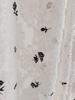 Lirzxin Tulle Curtains, 106 in Long, Sheer Curtains with Hooks, 2-Piece Set, White and Black Rose Floral Embroidery, 98 x 106 in (W x H) view 3
