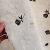 Lirzxin Tulle Curtains, 106 in Long, Sheer Curtains with Hooks, 2-Piece Set, White and Black Rose Floral Embroidery, 98 x 106 in (W x H) view 4