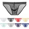 Men's Sheer Mesh Low-Rise Bikini Briefs with Elephant Bulge view 2