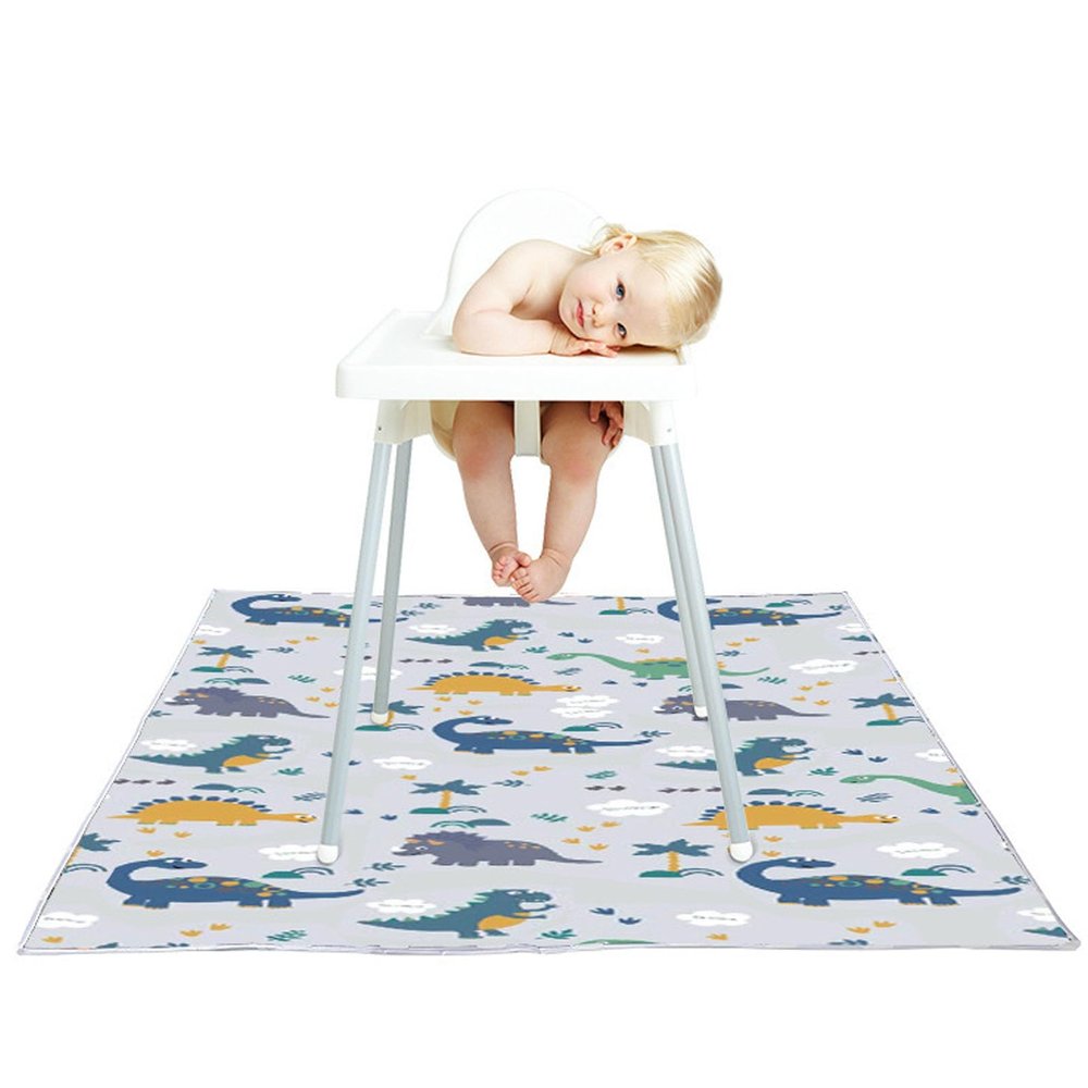 Zhjvihx Baby Splash Mat, Waterproof Non-Slip Floor Mat, Large Under-High-Chair Mat, Portable Toddler Play Mat