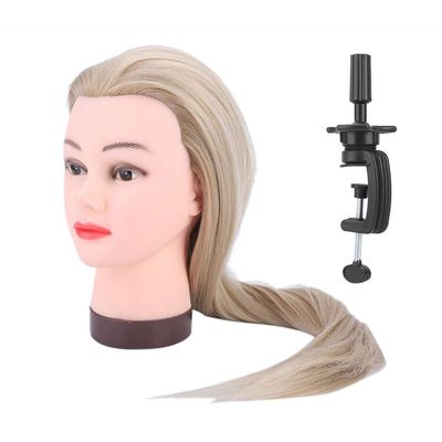 Sorandy Hairdressing Training Mannequin Head with Hair, Gold Yellow, 74.9 cm