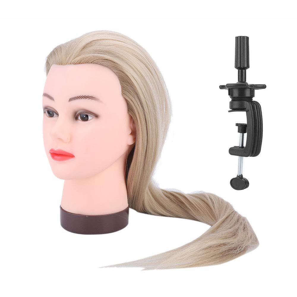 Sorandy Hairdressing Training Mannequin Head with Hair, Gold Yellow, 74.9 cm