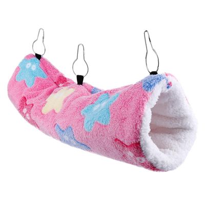 ULTECHNOVO Pink Hamster Hammock, Plush and Cotton, with Strong Rope
