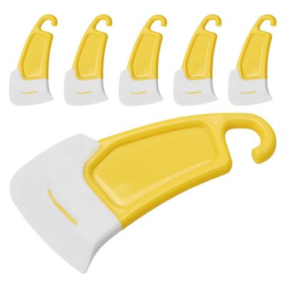 PACKOVE 6-Piece Silicone Scrapers for Kitchen Cleaning, Heat-Resistant and Versatile, Yellow Silicone and PP Spatulas