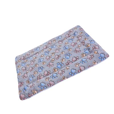 FILFEEL Warm, Thickened Reversible Pet Sleeping Mat with Cartoon Paw-Print Design for Cats and Dogs, Fall and Winter (L)