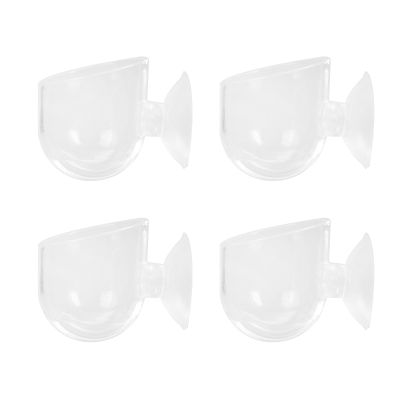 ULTECHNOVO 4-Pack Acrylic Fish Feeder with Suction Cup for Aquariums