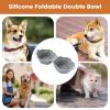 Portable Pet Bowl, 2 Compartments, Silicone, Foldable view 4