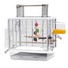 Metal Bird Cage with Open Top and Standing Bird Carrier view 1