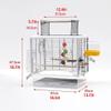 Metal Bird Cage with Open Top and Standing Bird Carrier view 2