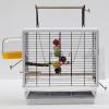 Metal Bird Cage with Open Top and Standing Bird Carrier view 3