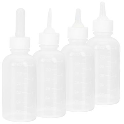 VILLCASE 4-Pack 120 mL Kitten Milk Bottles, Food-Grade Plastic, Shatter-Resistant