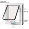 Large Cat Flap with 4-Way Lock, Weatherproof Pet Door for Walls and Doors, Brown view 4