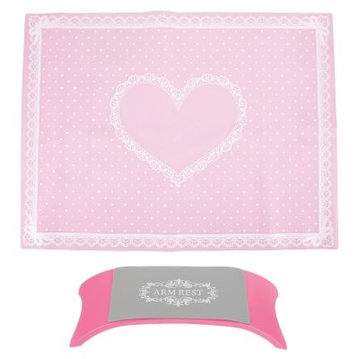 DECHOUS 2-Piece Pink Silicone Wrist Supports and Manicure Hand Rest Cushions, Washable and Practical for Nail Art and Home Use