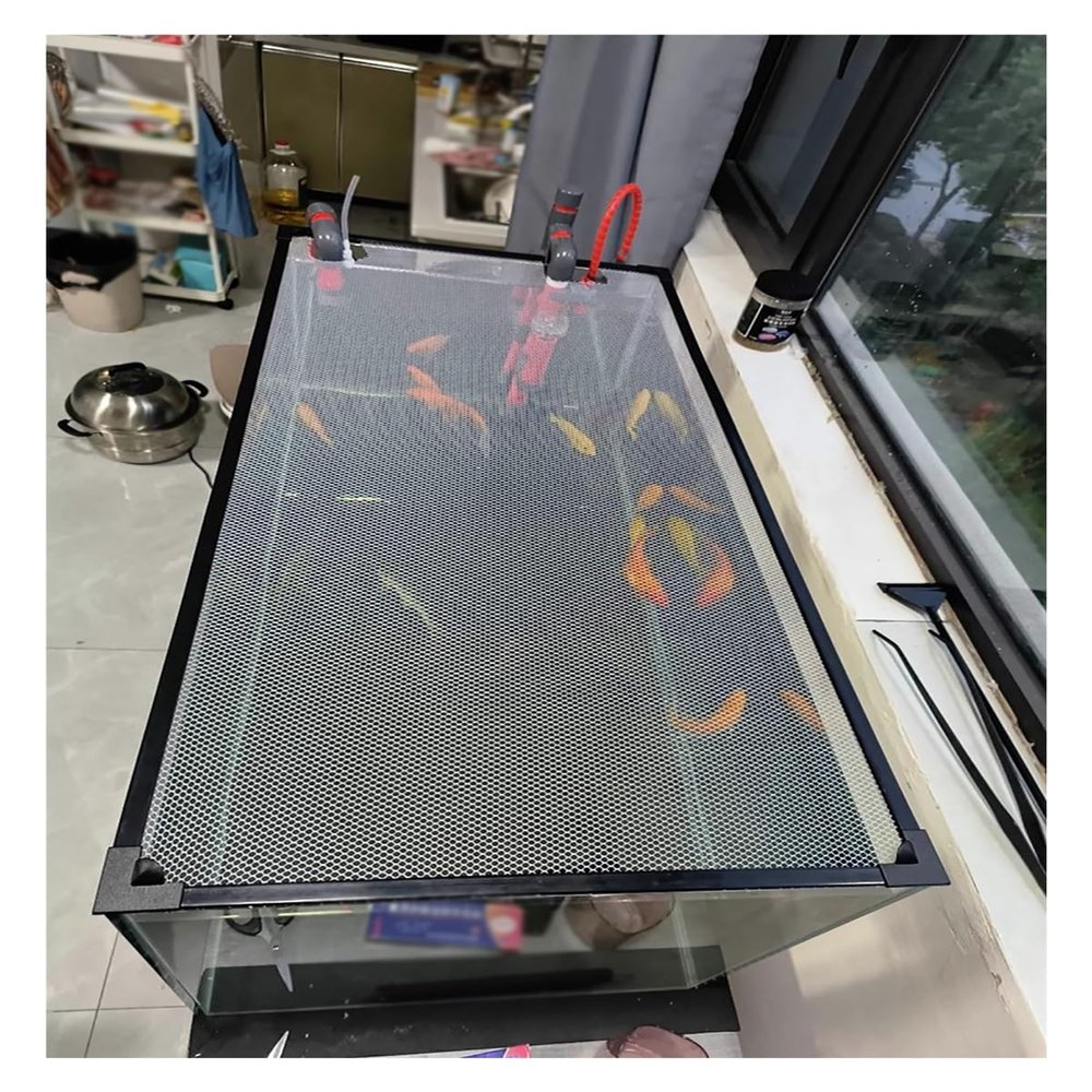 DIY Aquarium Mesh Lid with Magnetic Edges and Ventilation Opening