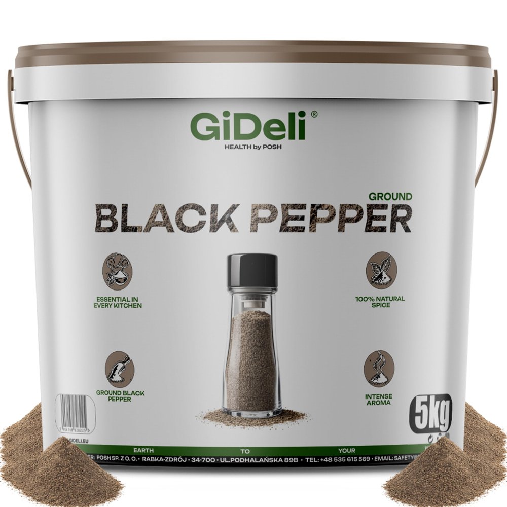 GiDeli Ground Black Pepper, 5 kg Bucket