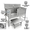 Stainless Steel Dog Bathtub and Wash Station, 120 x 70 x 120 cm view 4