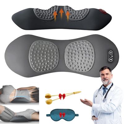 Ergopur 3-Zone Ergoflow Deep Massage Device, 3-in-1 Ergonomic Back Massager with Traction, Vibration & Heat for Back, Waist, Neck and Shoulders