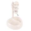 CFTGIW Elevated Pet Feeder, Height-Adjustable, Heart-Shaped, Beige view 1