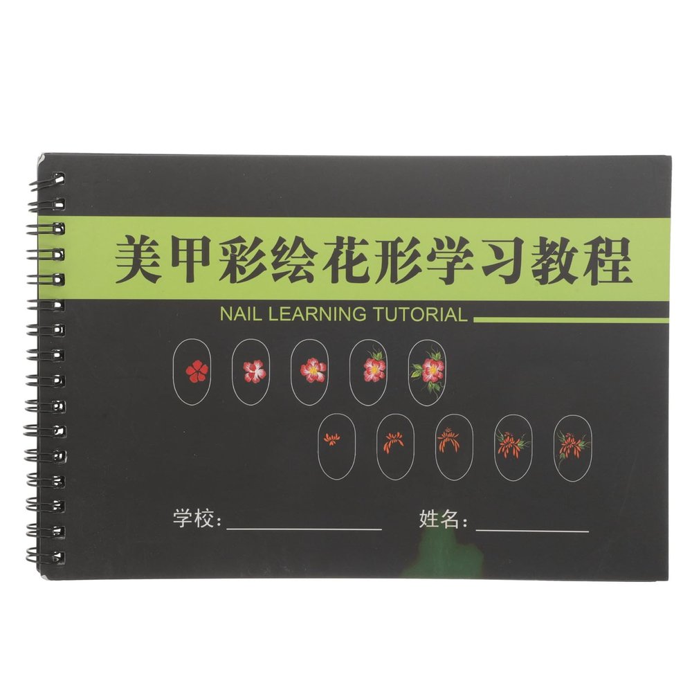 KICHOUSE Nail Art Practice Book with Various Practice Nails, Portable Nail Design Workbook for Beginners and Professionals