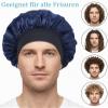ValueBargain 2-Pack Adjustable Satin Bonnets for Men, Black & Navy Blue view 4
