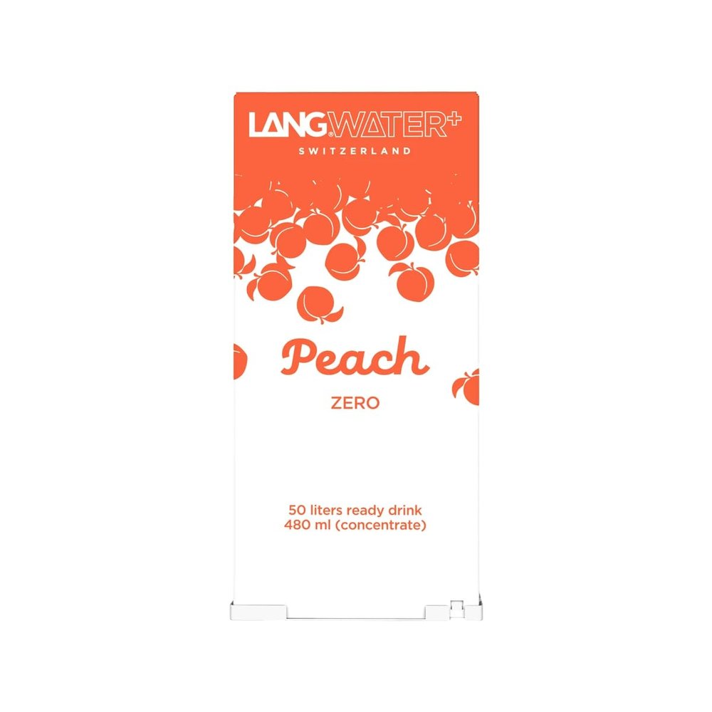 LANGWATER+ Peach Zero Flavor Pack – Zero Calories, Sugar-Free, Compatible with TheWell Countertop RO System