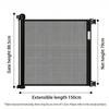 Racocou Retractable Baby and Pet Gate, 150 cm, No-Drill Adhesive Mesh Safety Gate for Stairs, Doorways, Kitchens and Balconies, Black view 2
