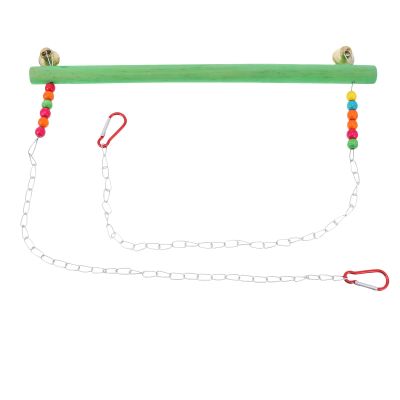 Kisangel Hanging Wooden Climbing Toy for Chickens and Birds, Chicken Perch with Iron Frame, Chicken Coop Accessory for Outdoor Exercise, Random Color