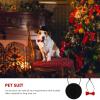 VALICLUD Funny Pet Headwear Set with Black Hat and Red Bowtie view 3