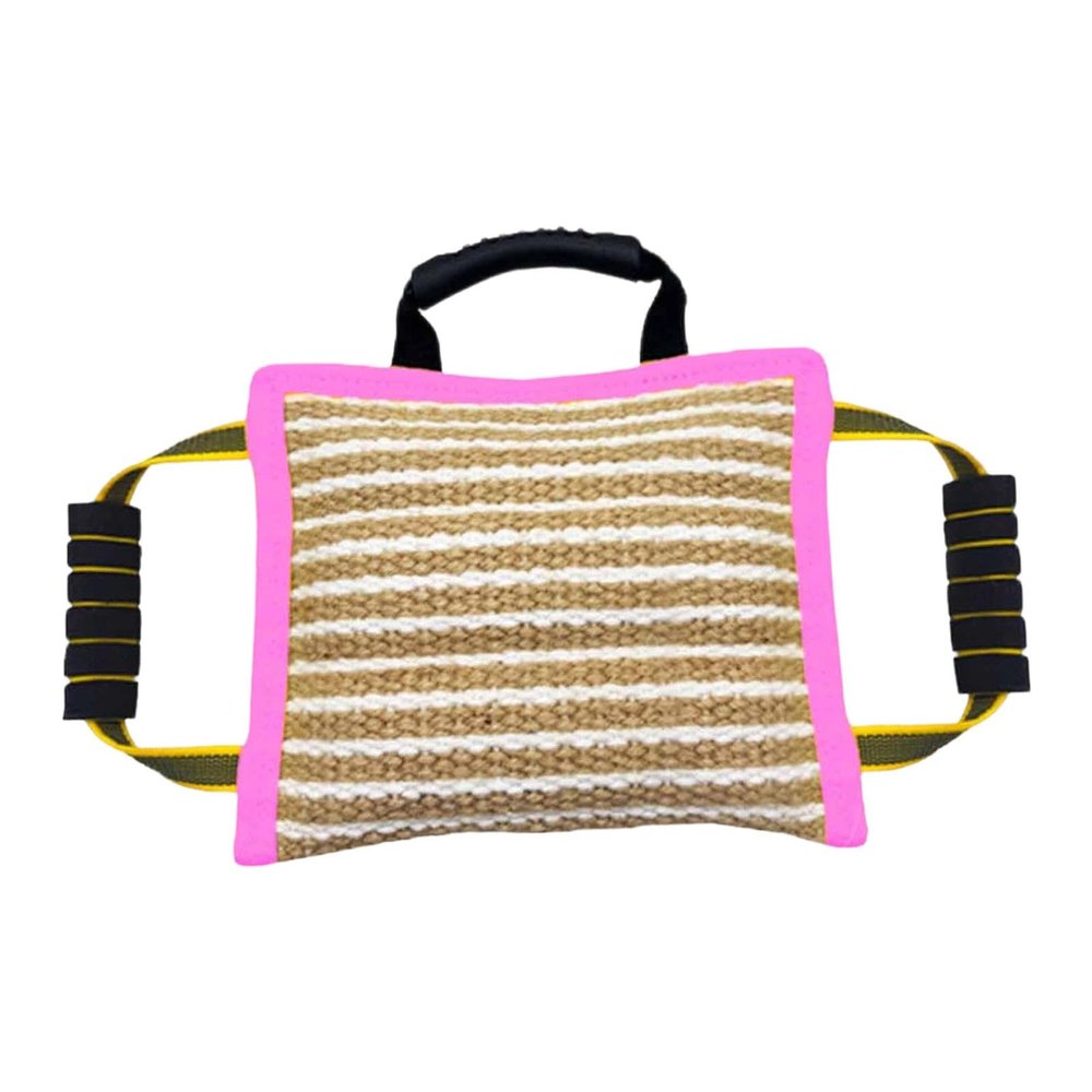 Sharplace Jute Dog Bite Pillow, Pink