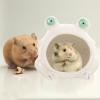 Ceramic Frog-Shaped Hamster Nest, White Summer House for Small Pets view 4