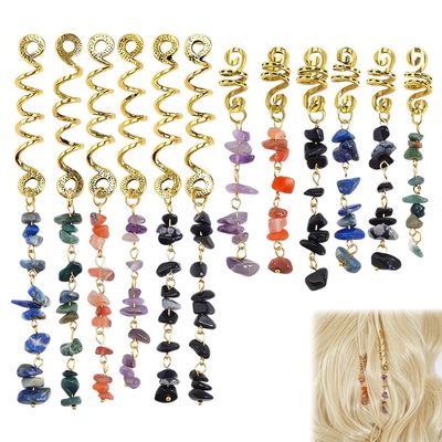 PH PandaHall 12-Piece Natural Gemstone Hair Accessories Set, 6 Styles