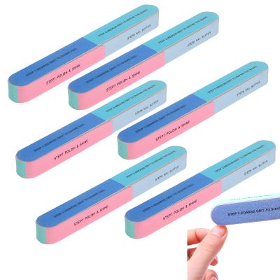 6-Piece Colored Nail Buffer Set for Natural Nails