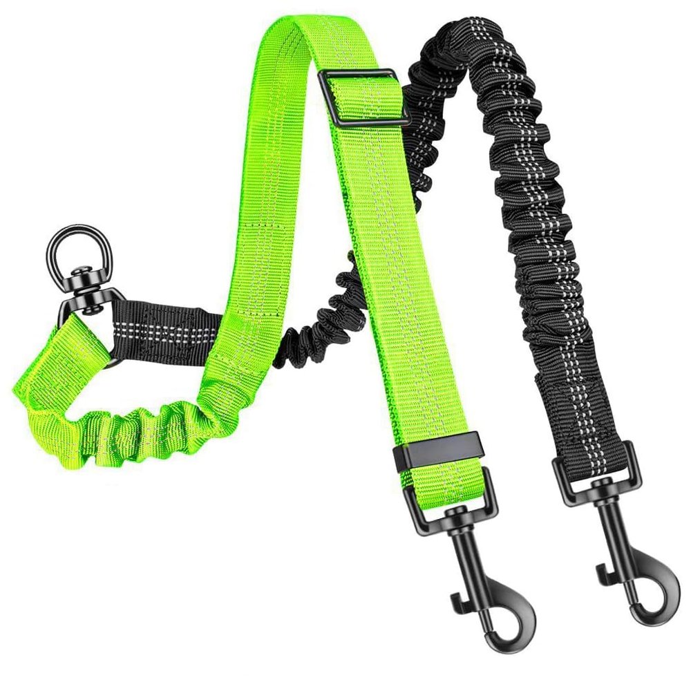 Premium Bungee Dog Leash with Shock Absorber, Reflective for Medium Dogs, Neon Green