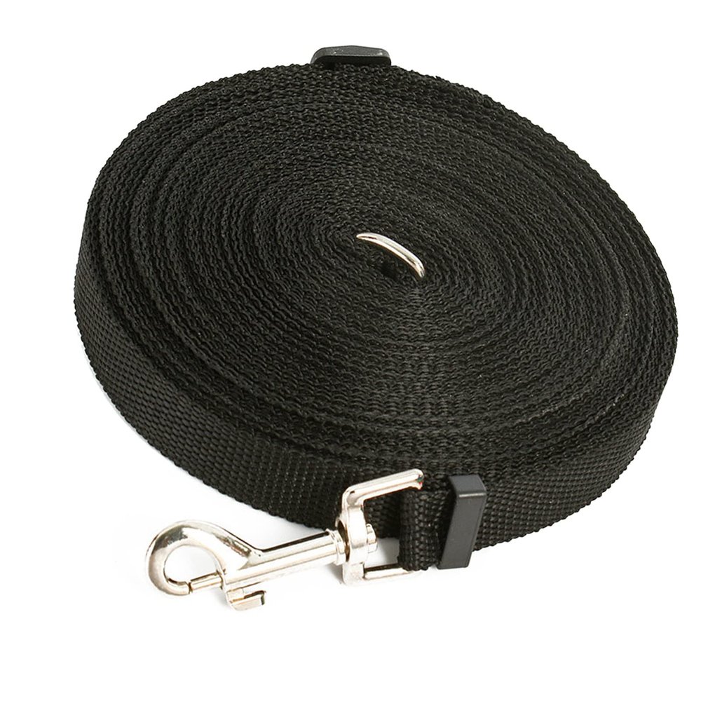 SENECESLI Long Dog Leash, 32.8 ft, Adjustable Training Leash with Handle and Secure Buckle for Large Dogs, Hiking, Camping, Swimming (Black)