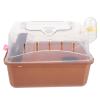 DECHOUS Transparent Plastic Hamster Carrier with Carrying Handle view 1
